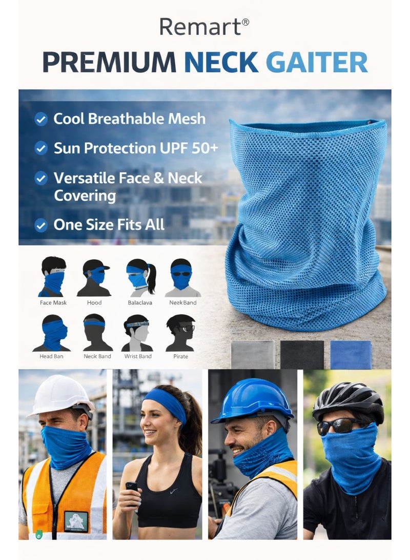 Remart Premium Neck Gaiter, Breathable Mesh Neck Protector with UPF 50+, Multi-Use Face Cover for Outdoor Work & Sports - Image 1